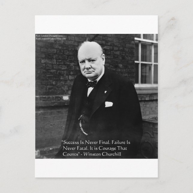 Winston Churchill "Success Never Final" Gifts Postcard (Front)