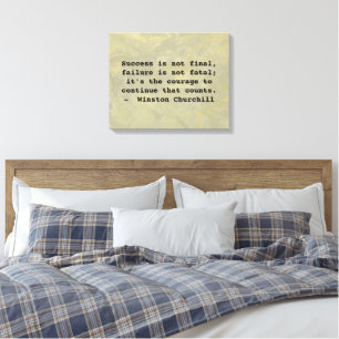 Winston Churchill Success Quote Canvas Print