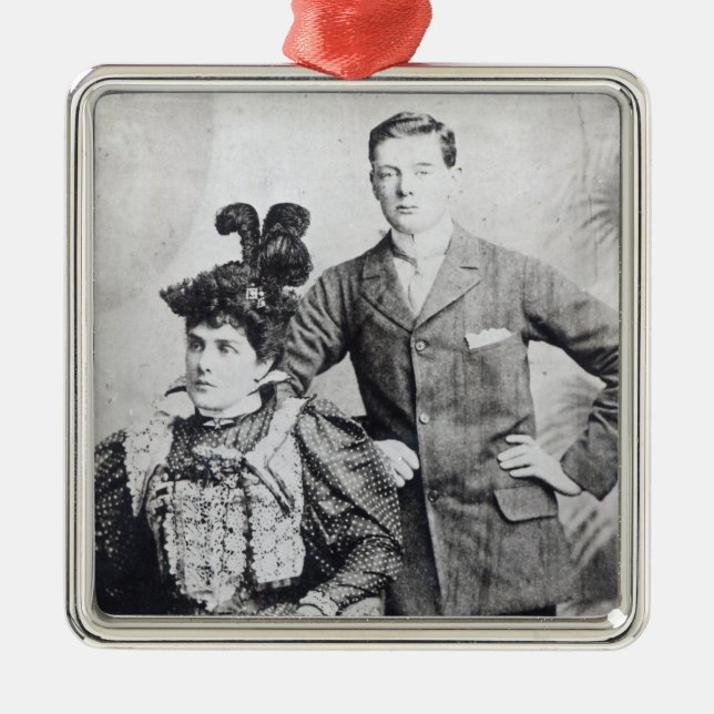 Winston Churchill with his mother 2 Metal Ornament (Front)