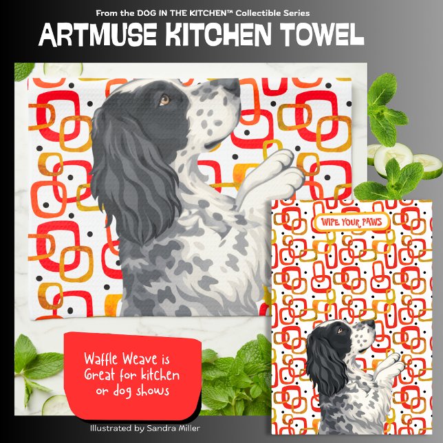 WINSTON English Setter  - ArtMuse Kitchen Towels  (Creator Uploaded)