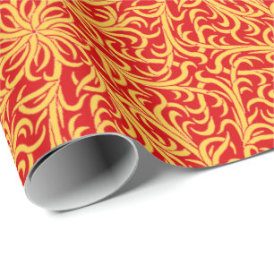 Winston Flame Red Orange Wrapping Paper