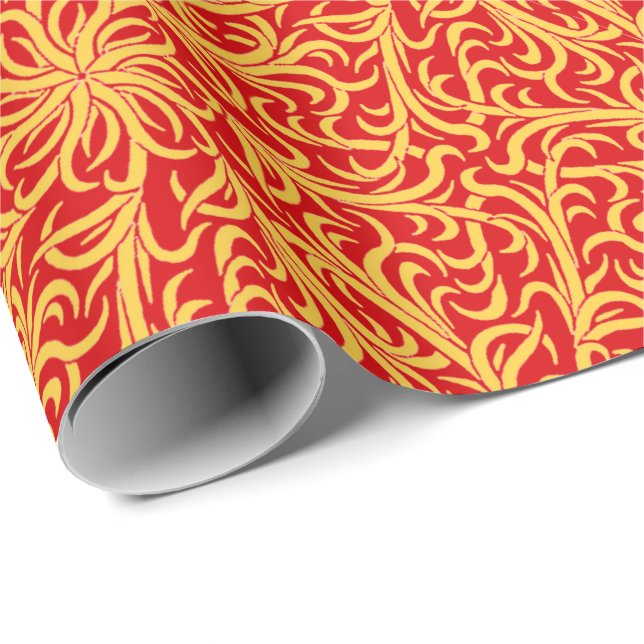 Winston Flame Red Orange Wrapping Paper (Roll Corner)
