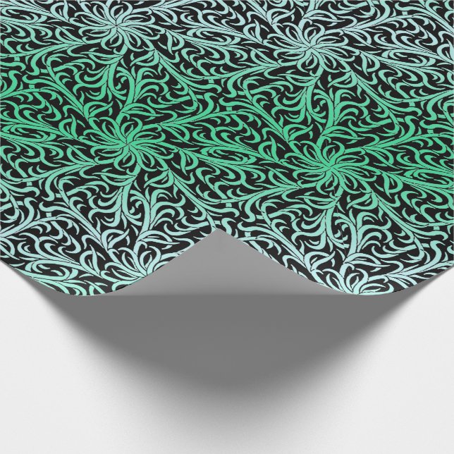 Winston Forest Green and Black Wrapping Paper (Corner)