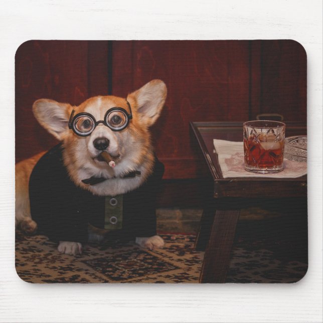 Winston Furchill corgi mouse pad (Front)