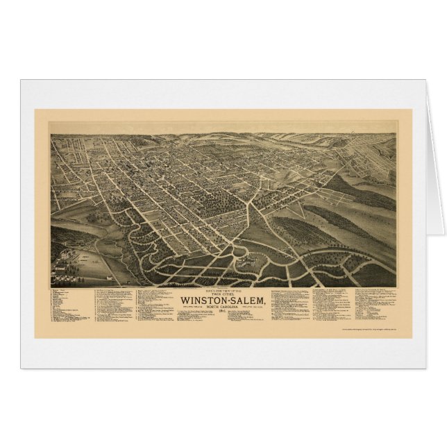 Winston-Salem, NC Panoramic Map - 1891 (Front Horizontal)