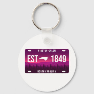 Winston-salem North Carolina License Plate Key Ring