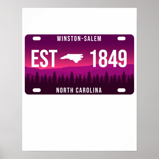Winston-salem North Carolina License Plate Poster (Front)