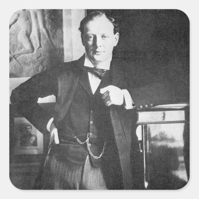 Winston Spencer Churchill in 1904 Square Sticker (Front)