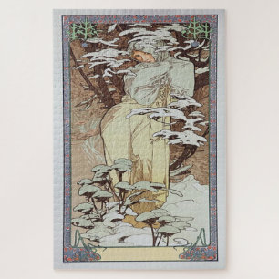Winter 1900: An Art Nouveau by Mucha Jigsaw Puzzle