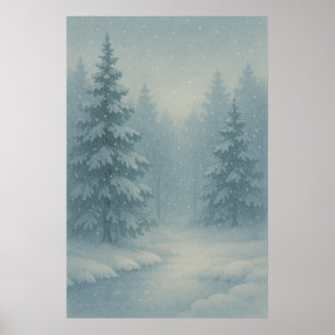 Winter 1, Snowfall Silence, Seasonal Print  