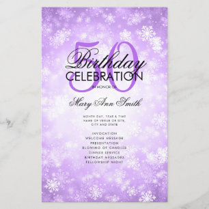 Winter 50th Birthday Program Purple Menu