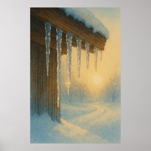 Winter 5, Icicle Light, Seasonal Print    (Front)