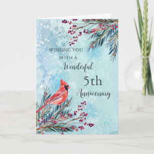 Winter 5th Wedding Anniversary Card