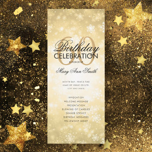 Winter 60th Birthday Program Gold Wonderland Menu
