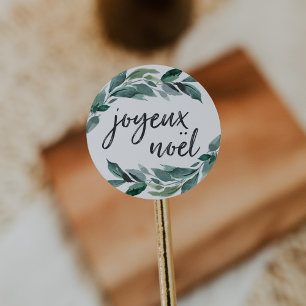 Winter Abundance   Joyeux Noel Classic Round Sticker