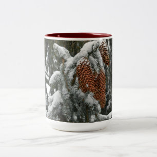 WINTER ACORNS Two-Tone COFFEE MUG