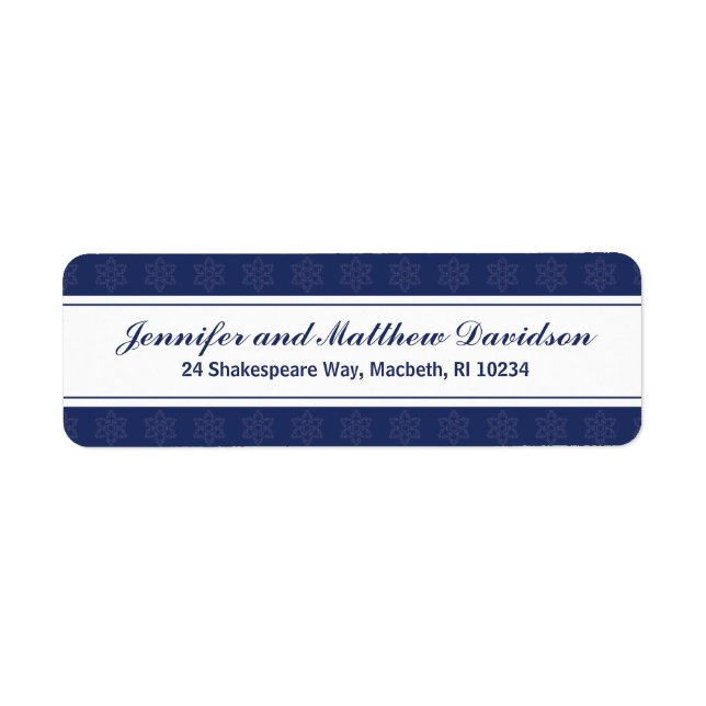 Winter Address Label in Navy Return Address Label (Front)