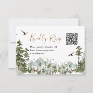 Winter Adventure Awaits Couple Shower QR Rsvp Card