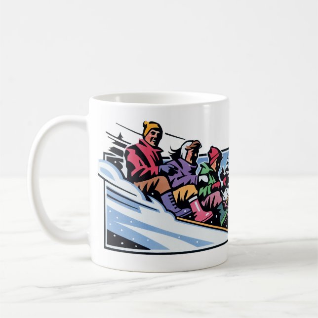 Winter Adventure Ceramic Mug - Cosy Hot Cocoa Mug (Left)
