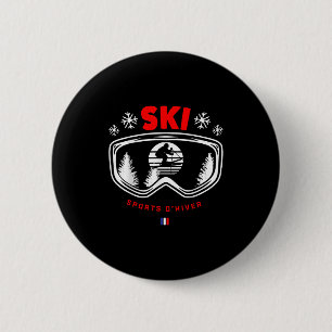 Winter Adventure Skiing Sports Enthusiast  6 Cm Round Badge