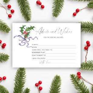 Winter advice and wishes bridal shower stationery