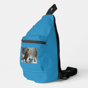 Winter Alice blue sling bag backpack