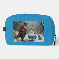 Winter Alice blue toiletry bag