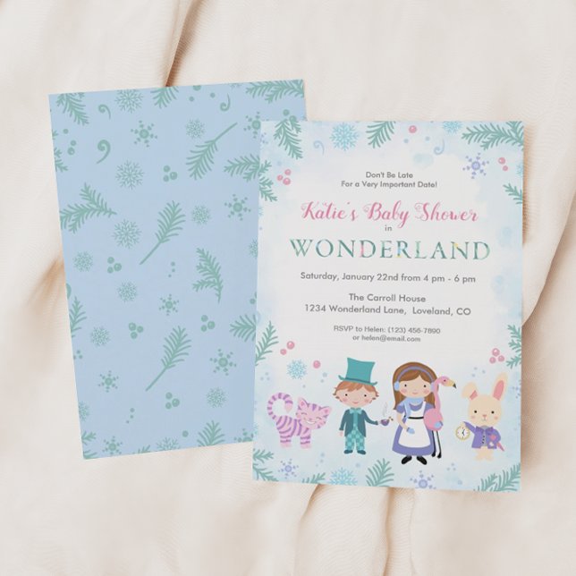 Winter Alice in Wonderland Baby Shower Invitation (Creator Uploaded)