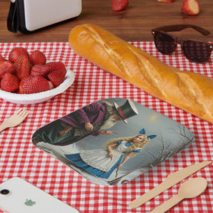 Winter Alice square paper plates