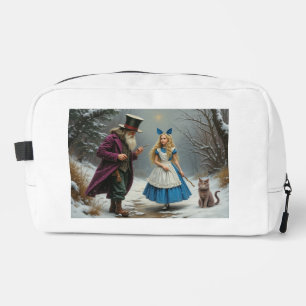 Winter Alice white dopp kit toiletry bag