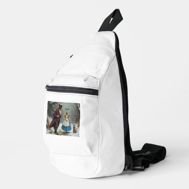 Winter Alice white sling bag backpack (Right Corner)