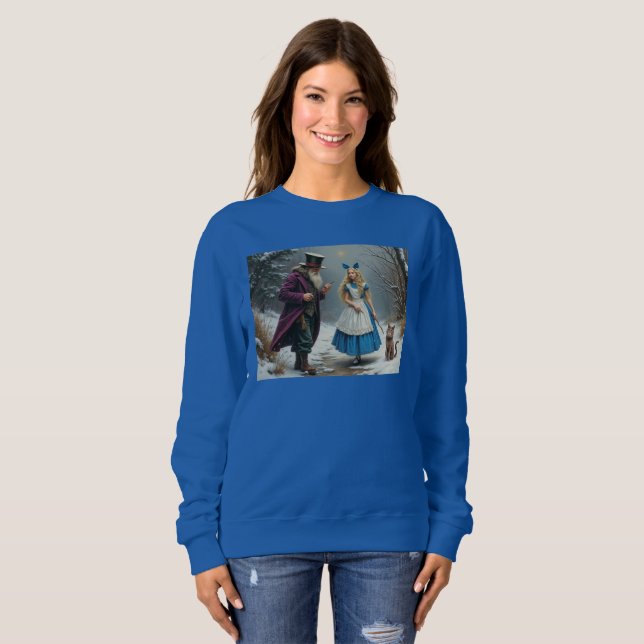 Winter Alice women blue sweatshirt (Front Full)