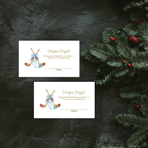 Winter All Star Hockey Diaper Raffle Baby Shower Enclosure Card