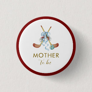 Winter All Star Hockey Mother To Be Baby Shower 3 Cm Round Badge