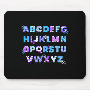 Winter Alphabet Abcs Kindergarten Teacher Kids Mouse Pad