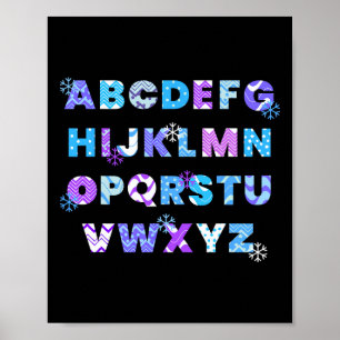 Winter Alphabet Abcs Kindergarten Teacher Kids  Poster