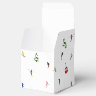 Winter Alpine Skiers Ski Pattern  Favour Box