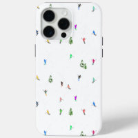Winter Alpine Skiers Skiing Ski Skis Pattern