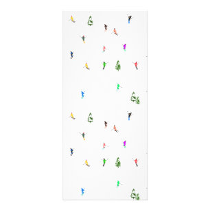 Winter Alpine Skiers Skiing Ski Skis Pattern Rack Card