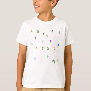 Winter Alpine Skiers Skiing Ski Skis Pattern T-Shirt
