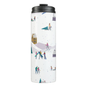 Winter Alps holidays: active people seamless Thermal Tumbler