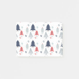 Winter and Christmas tree pattern Design Post-it Notes