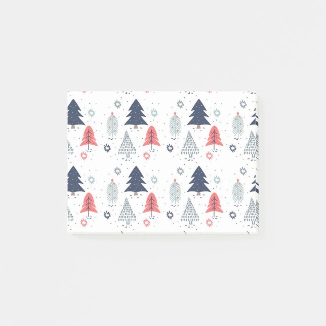 Winter and Christmas tree pattern Design Post-it Notes (Front)
