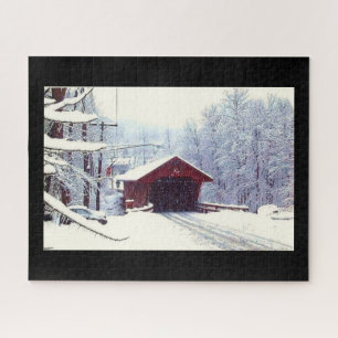 WINTER AND THE COVERED BRIDGE JIGSAW PUZZLE