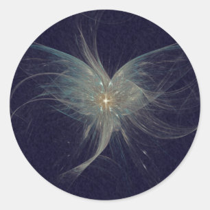 Winter Angel Fractal Art Classic Round Sticker