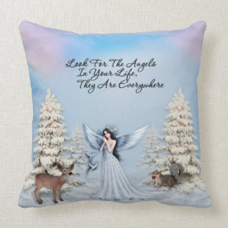 Winter Angels Are Everywhere Throw Pillows
