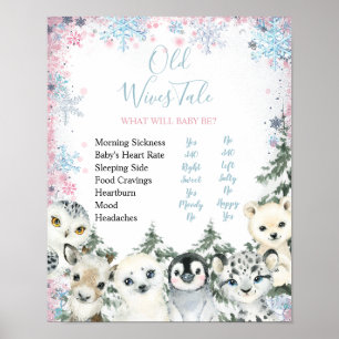 Winter Animal Artics Gender Reveal Old Wives Tales Poster