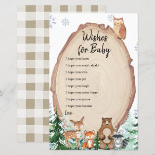 Winter Animal Gender Reveal Wishes for Baby