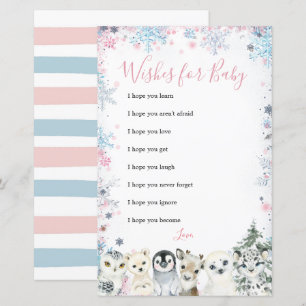 Winter Animal Gender Reveal Wishes for Baby