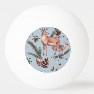 Winter animal sketch, blue background. ping pong ball
